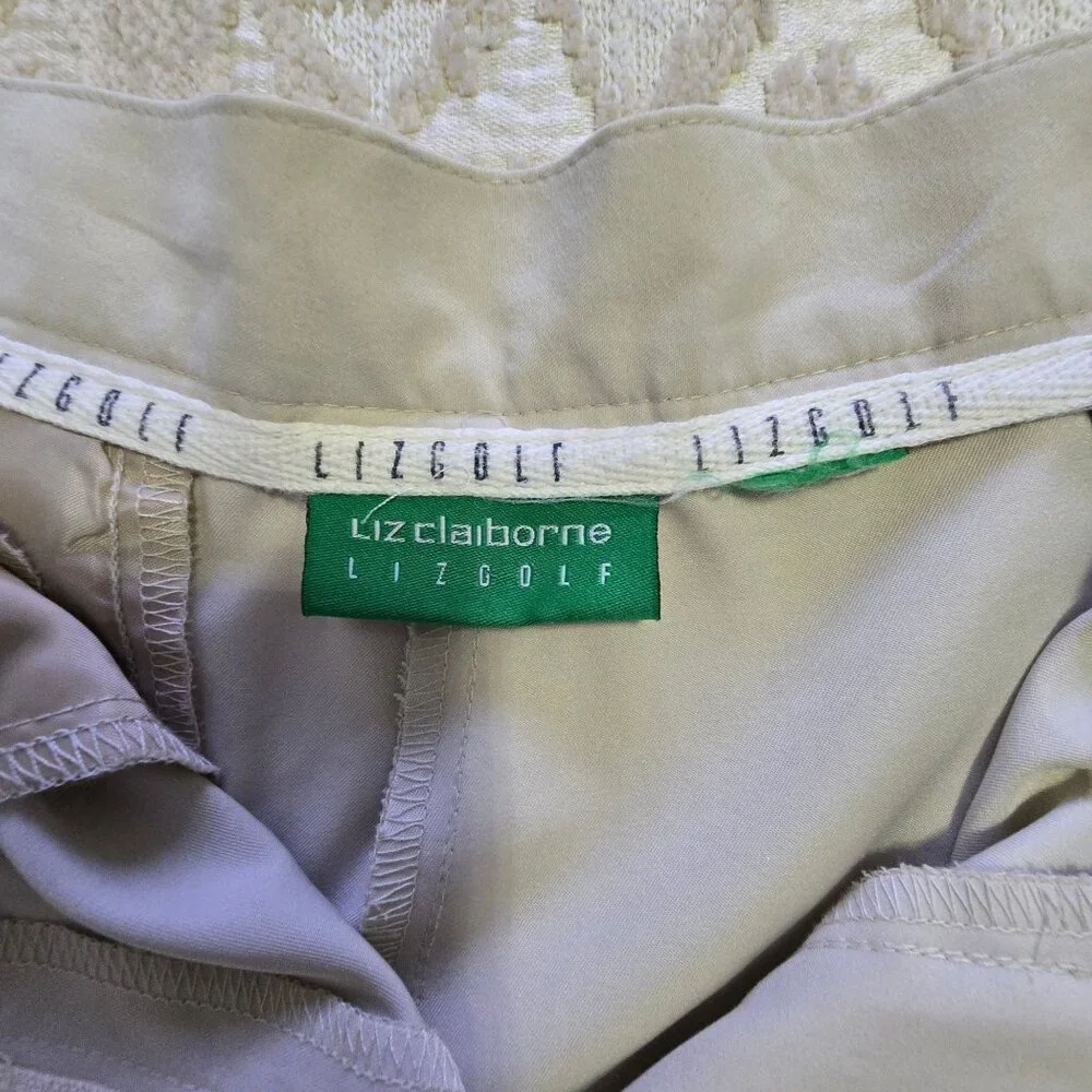 Set of 2 Liz Claiborne Women's Golf Shorts Beige & Navy Flat Front Size 12 - Picture 6 of 13